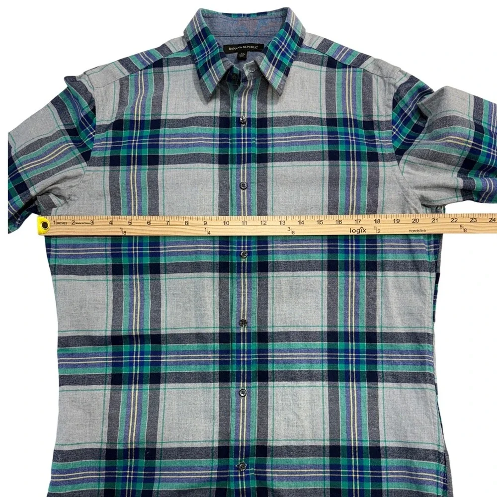 Banana Republic Mens Plaid Flannel Button‎ Down Shirt Long Sleeve Size Medium